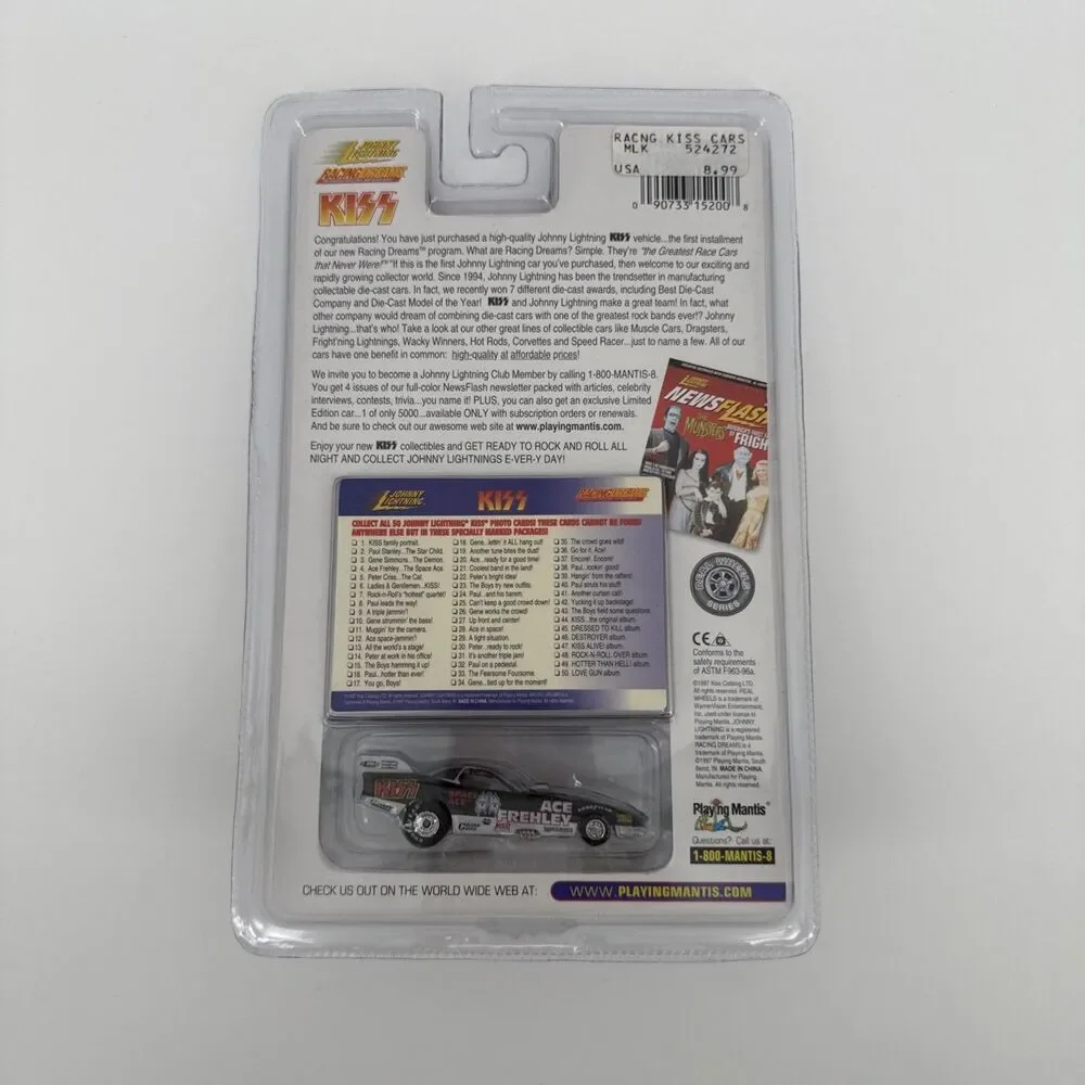 Vintage Johnny Lightning Ace Frehley Race Car w/card #29 NOS